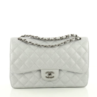 Chanel Classic Double Flap Bag Quilted Caviar Jumbo 3555805