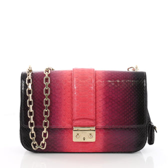 Christian Dior Miss Dior Flap Bag Ombre Python Medium Pink 3557501