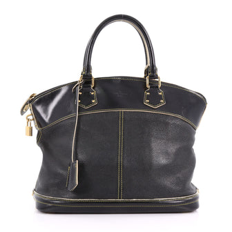 Louis Vuitton Suhali Lockit Handbag Leather MM Black 3557801