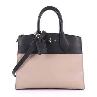 Louis Vuitton City Steamer Handbag Leather MM Gray 3557901
