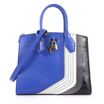 Louis Vuitton City Steamer Handbag Leather MM Blue 3559001