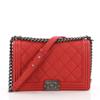 Chanel Stitch Boy Flap Bag Quilted Calfskin New Medium 3559105