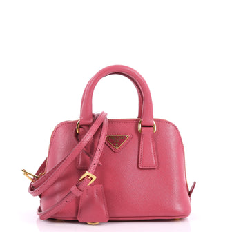 Prada Promenade Handbag Saffiano Leather Mini Pink 3559601