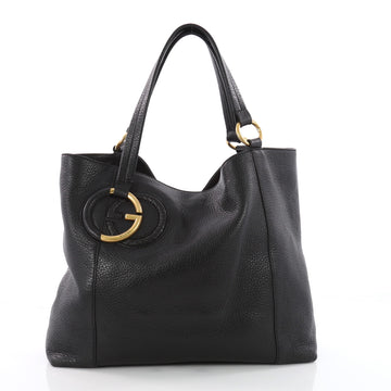 Gucci Twill Tote Leather Medium Black 3559801