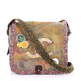 Chanel On The Pavements Graffiti Messenger Bag Canvas 3560501