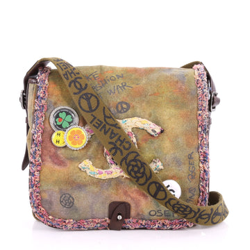 Chanel On The Pavements Graffiti Messenger Bag Canvas 3560501