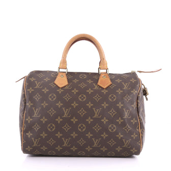Louis Vuitton Speedy Handbag Monogram Canvas 30 Brown 3560905