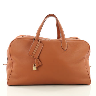 Hermes Victoria II Travel Bag Clemence 50 Brown 3561303