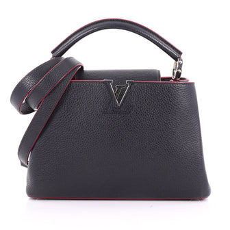 Louis Vuitton Capucines Handbag Leather BB Blue 35621/01