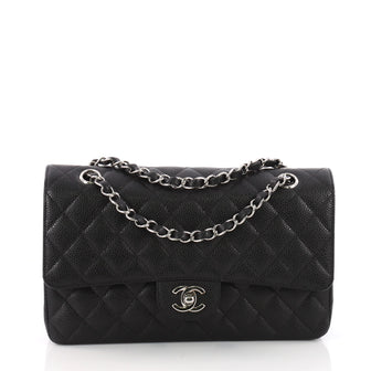 Chanel Vintage Classic Double Flap Bag Quilted Caviar 3562201