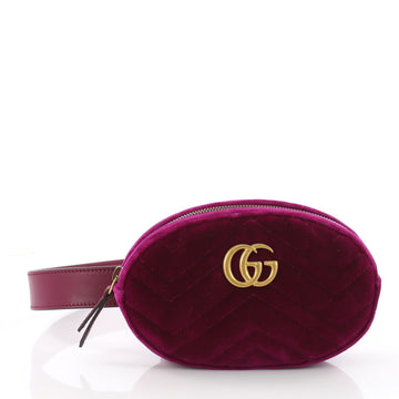 Gucci GG Marmont Belt Bag Matelasse Velvet Purple 3563007