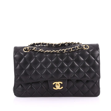 Chanel Classic Double Flap Bag Quilted Lambskin Medium Black 3563302