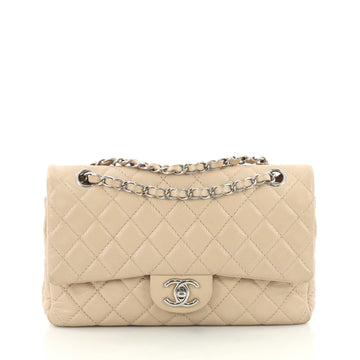 Chanel Classic Double Flap Bag Quilted Caviar Medium Neutral 3563310