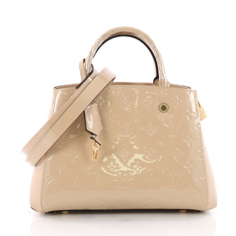 Louis Vuitton Montaigne Handbag Monogram Vernis BB Brown 3563505