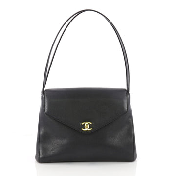 Chanel Vintage Double Handle Bag Caviar Medium Black 3564401