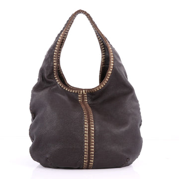 Bottega Veneta Double Compartment Hobo Leather Large Brown 3564503