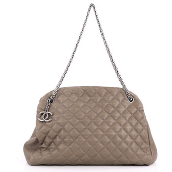 Chanel Just Mademoiselle Handbag Quilted Caviar Large 3564802