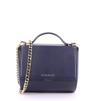 Givenchy Chain Pandora Box Handbag Leather Mini Blue 3567203