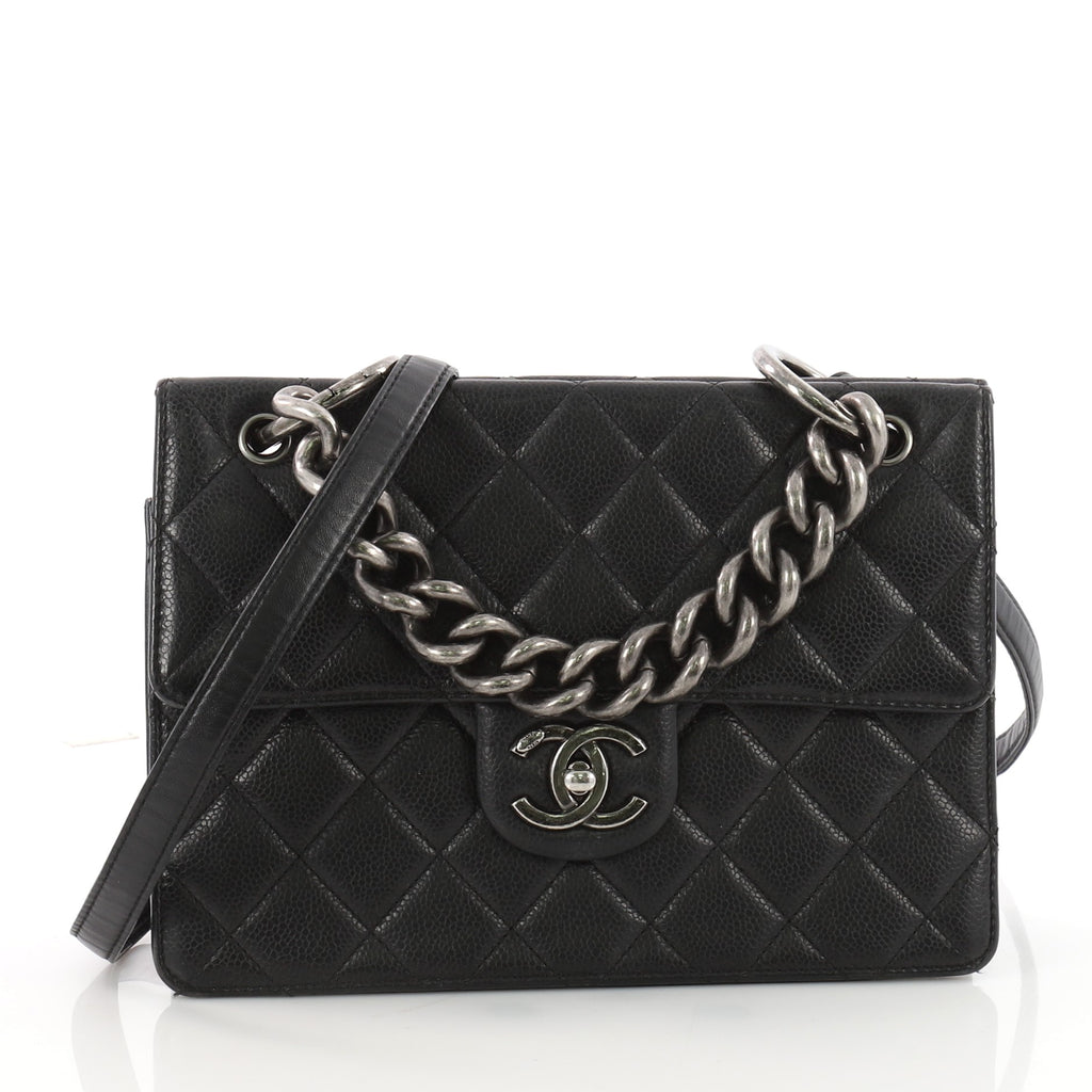 Buy Chanel Retro Class Flap Bag Quilted Caviar Medium Black 3567606