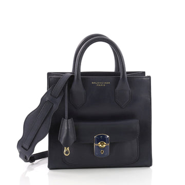 Balenciaga Padlock All Afternoon Tote Leather Mini Blue 3567616