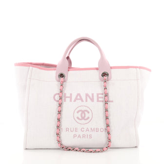 Chanel Deauville Chain Tote Raffia Large White 3567638