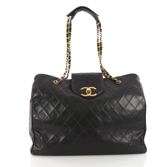 Chanel Vintage Supermodel Weekender Bag Quilted Leather 3567709