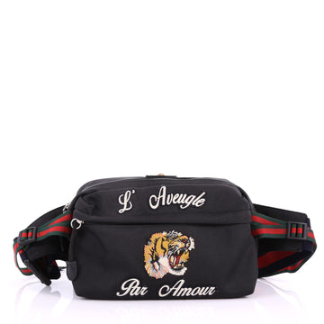 Gucci Techpack Belt Bag Embroidered Techno Canvas Black 3568101