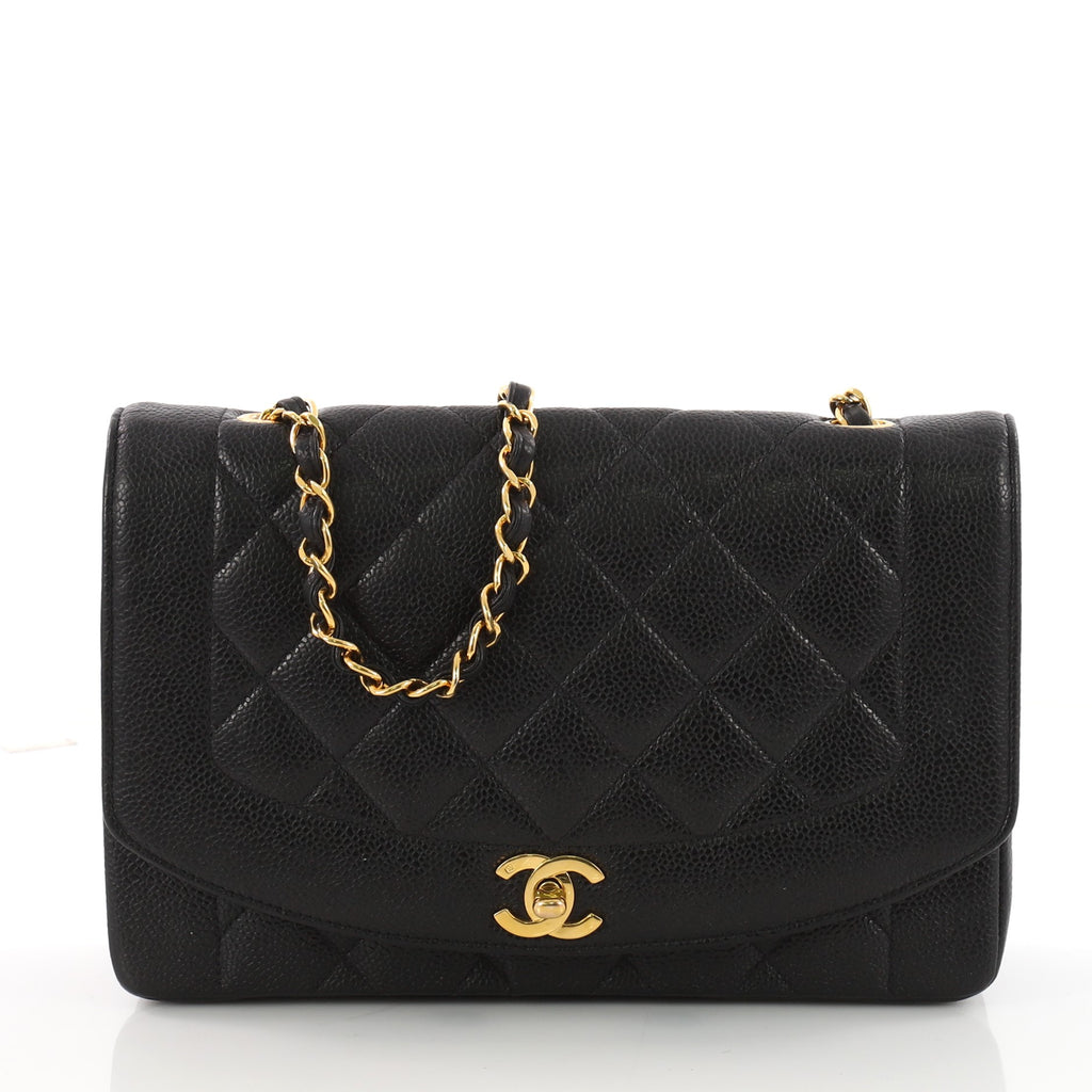Chanel Vintage Red Caviar Small Diana Flap Bag 24k GHW 67655 For Sale at  1stDibs