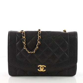 Buy Chanel Vintage Diana Flap Bag Quilted Caviar Medium 3568301