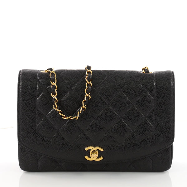Chanel Vintage Beige Quilted Caviar Medium Diana Flap Bag Gold Hardware,  1997-1999 Available For Immediate Sale At Sotheby's