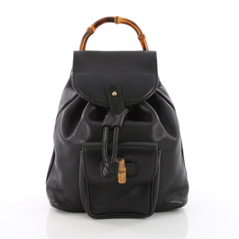 Gucci Vintage Bamboo Backpack Leather Mini Black 3569304