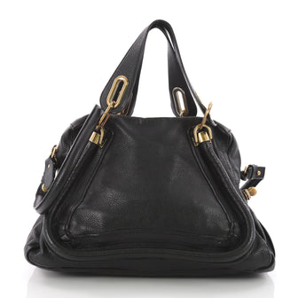 Chloe Paraty Top Handle Bag Leather Medium Black 3569703