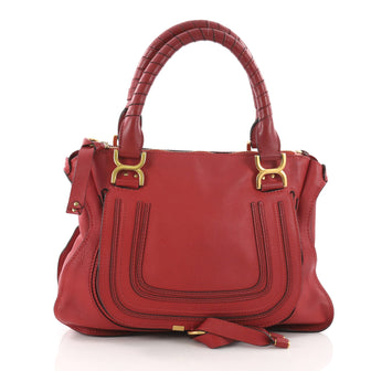 Chloe Marcie Shoulder Bag Leather Medium Red 3569802