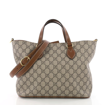 Gucci Convertible Soft Tote GG Coated Canvas Small Gray 3570602
