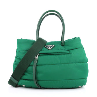 Prada Bomber Tote Tessuto Small Green 3571301