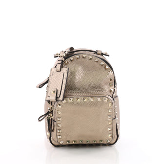 Valentino Rockstud Backpack Leather Mini Brown 3571702