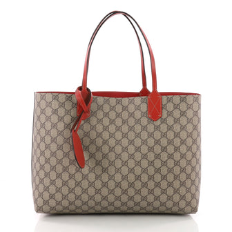 Gucci Reversible Tote GG Print Leather Medium Brown 3573501