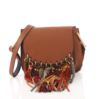 Chloe Multicolor Hudson Fringe Bag Leather Small Brown 3574201