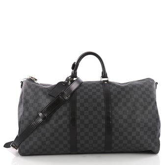 Louis Vuitton Keepall Bandouliere Bag Damier Graphite 55 Black 3574905