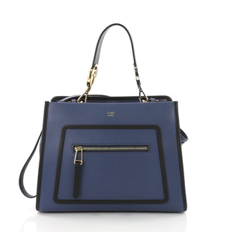 Fendi Runaway Handbag Leather Small Blue 3574924