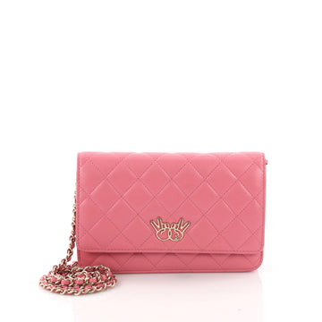 Chanel Emoticon Wallet on Chain Quilted Lambskin Pink 3574935