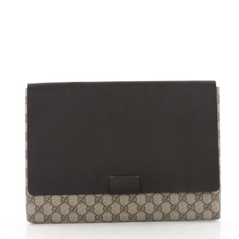 Gucci Envelope Clutch GG Canvas and Leather Large Brown 3574936
