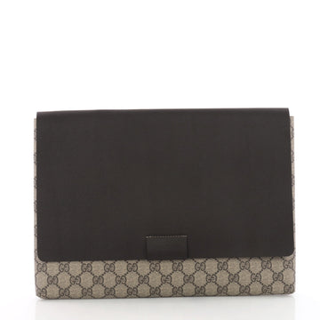 Gucci Envelope Clutch GG Canvas and Leather Large Brown 3574936