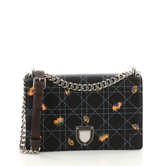 Christian Dior Diorama Flap Bag Cannage Embroidered Leather Medium