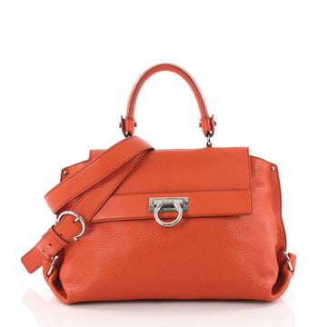 Salvatore Ferragamo Sofia Satchel Pebbled Leather Medium - Rebag