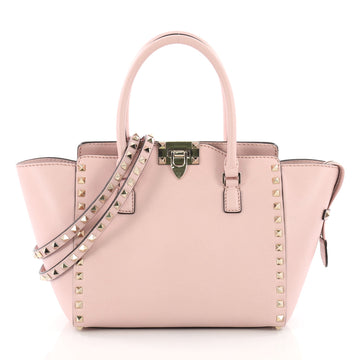 Valentino Rockstud Tote Rigid Leather Small Pink 3575727