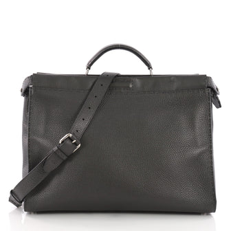 Fendi Selleria Peekaboo Monster Handbag Leather XL Gray 3575732