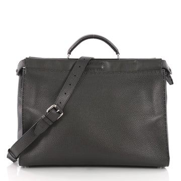 Fendi Selleria Peekaboo Monster Handbag Leather XL Gray 3575732