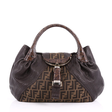 Fendi Spy Bag Zucca Canvas and Crocodile Brown 3575737