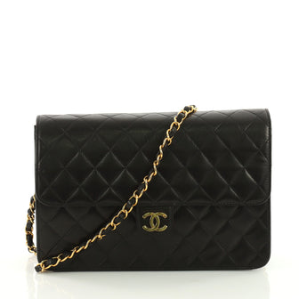 Chanel Vintage Clutch with Chain Quilted Leather Medium 3575746